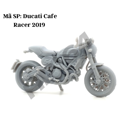 Mô hình xe mô tô thô chưa sơn tỉ lệ 1/64 Ducati Cafe Racer 2019