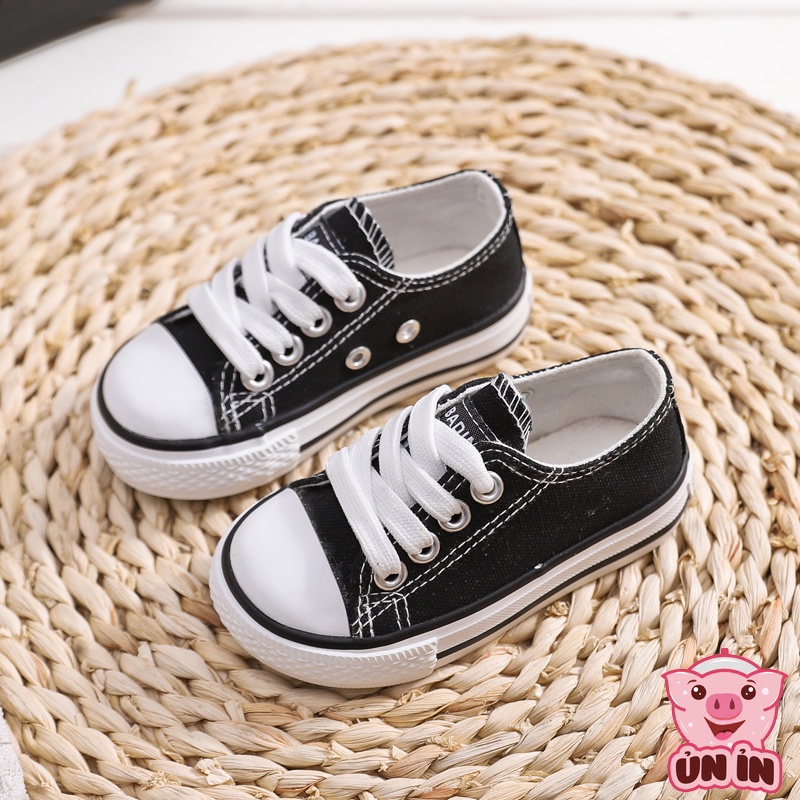 Giày thể thao cho bé - Giày cổ thấp OPOEE có dây buộc phong cách Hàn Quốc đáng yêu đế cao su mềm cho bé FL15