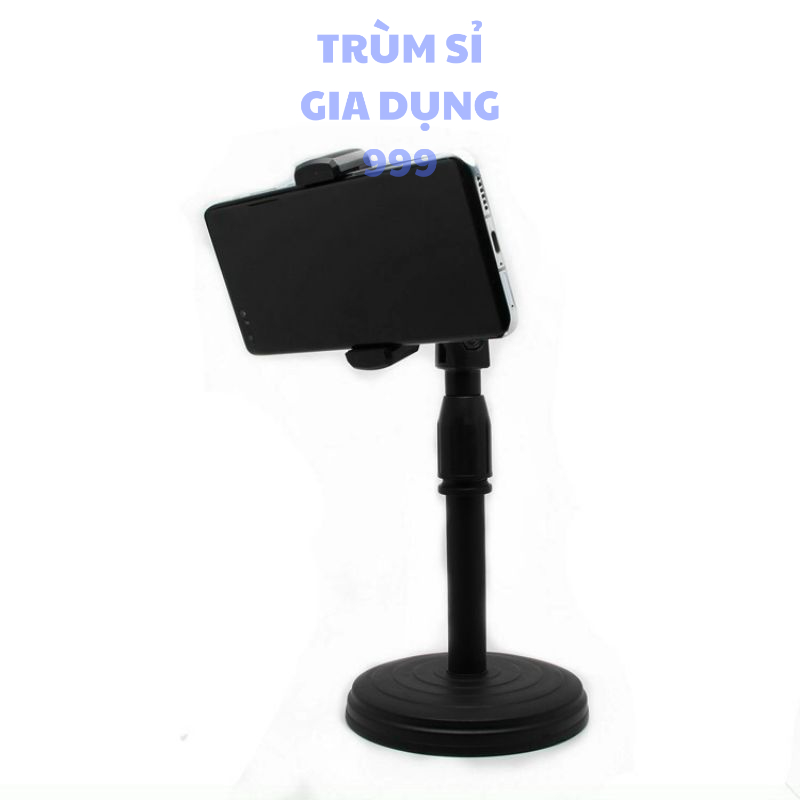 Giá đỡ điện thoại tăng giảm chiều cao bằng nhựa, Giá Đỡ Điện Thoại Để Bàn Kẹp Điện Thoại Livestream Xem Video Xoay 360