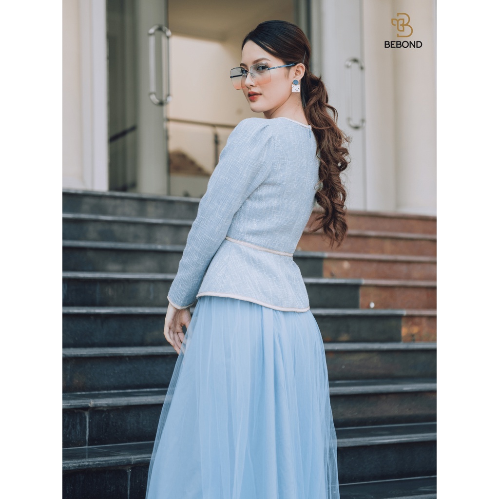 Set Áo Vest Chân Váy Nữ Màu Xanh BEBOND Kiểu Dáng Trẻ Trung Thanh Lịch Phong Cách Thời Trang Hàn Quốc BBS10 | BigBuy360 - bigbuy360.vn