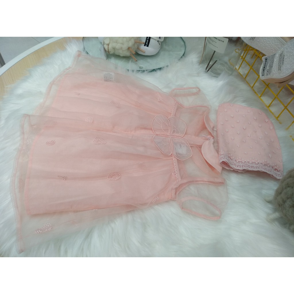 (0-3 tuổi) Set váy voan kèm mũ bé gái hãng BALABALA 20022111101360334 màu hồng (ảnh và video thật)