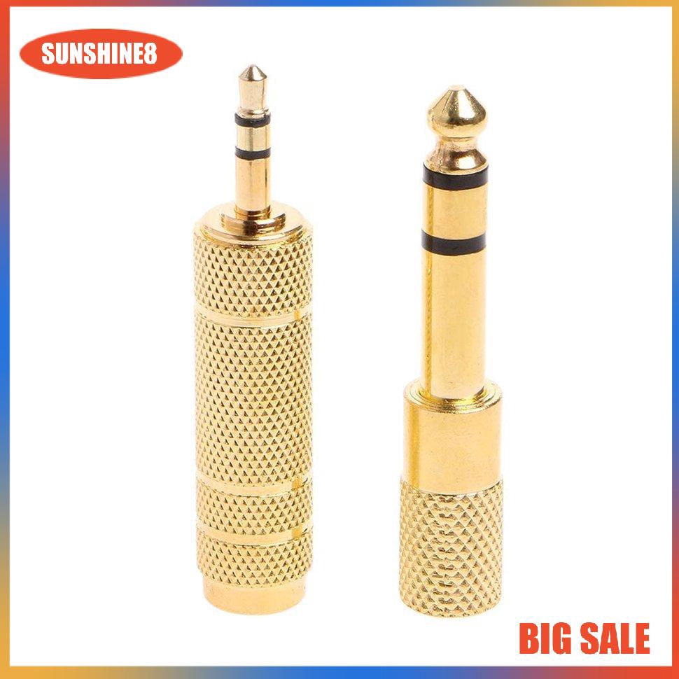 Set 2 Đầu Chuyển Đổi Giắc Cắm 6.5mm 1 / 4 Sang 3.5mm 1 / 8 Male Chuyên Dụng