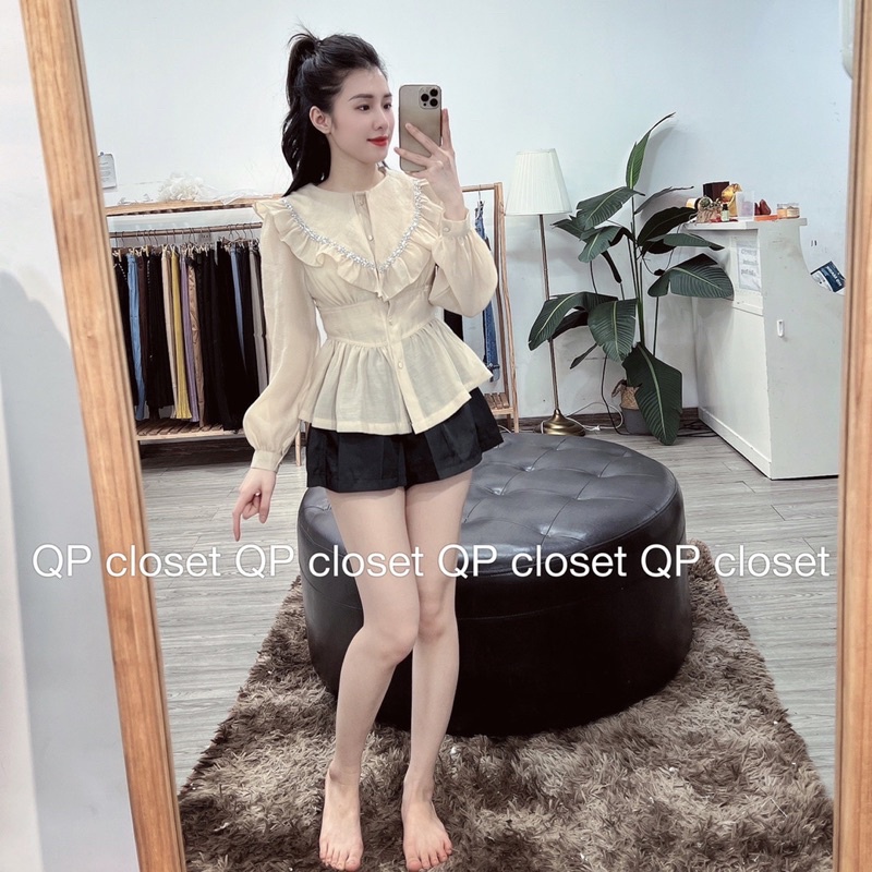 ÁO SƠ MI ĐÍNH ĐÁ CỔ PHA BÈO HOT NEW