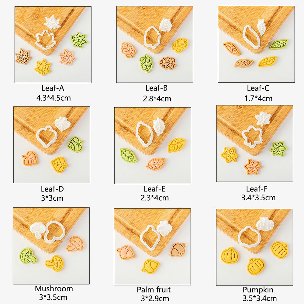 CONOPERY Khuôn dập nổi họa tiết lá cây/bí ngô/bí ngô/bí ngô/bí ngô/bánh quy mới