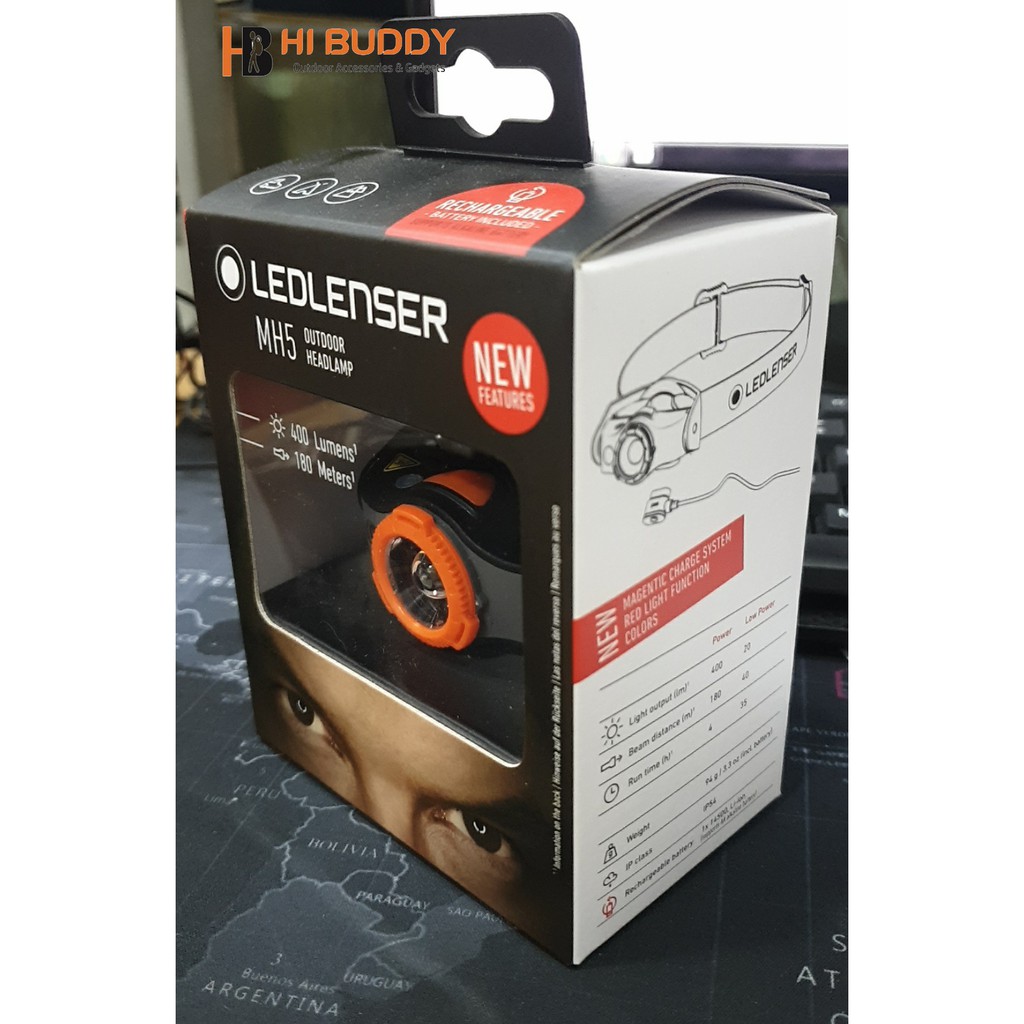 Đèn pin đội đầu LEDLENSER MH5 – 400 Lumens - Sạc từ tính - Không cần tháo pin