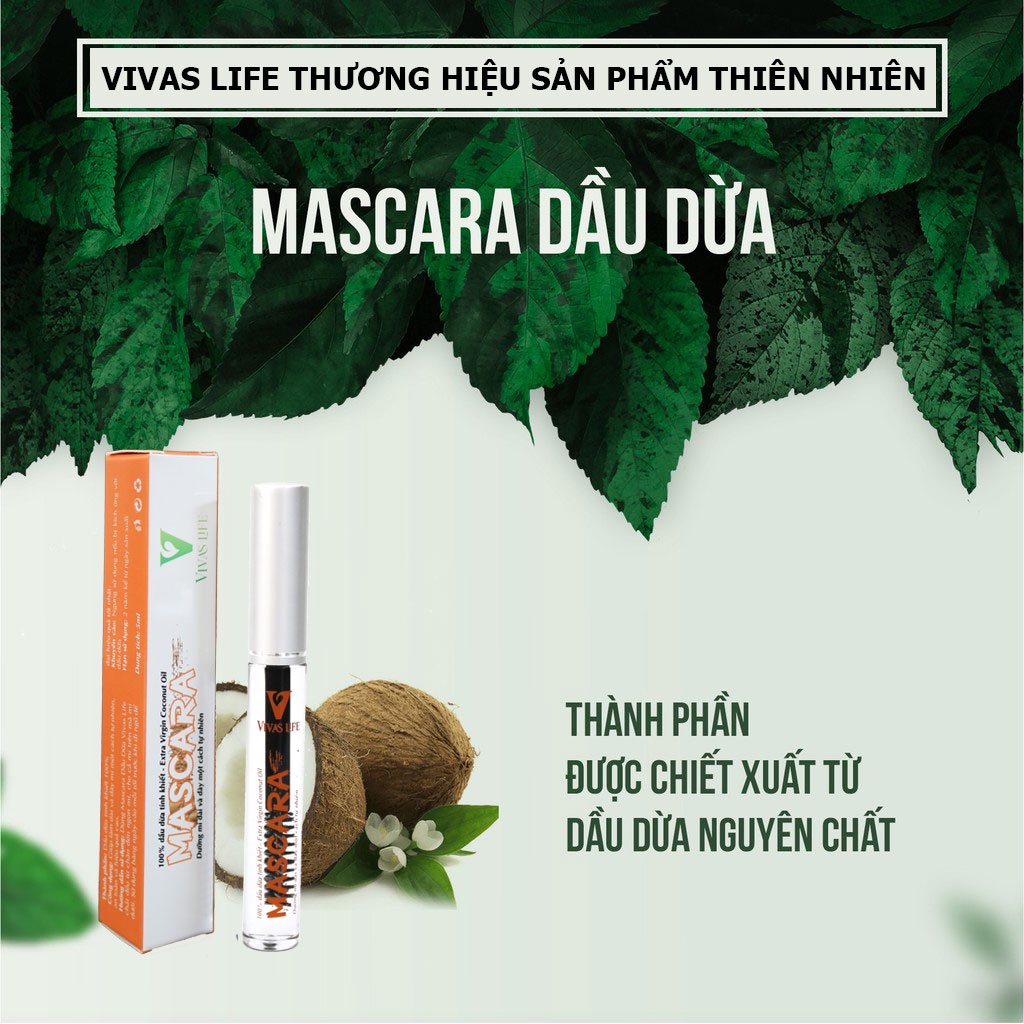 Mascara Dưỡng Mi Dầu Dừa Nguyên Chất Giúp Mi Mọc Dài & Dày Hơn VIVAS LIFE 5ml | BigBuy360 - bigbuy360.vn