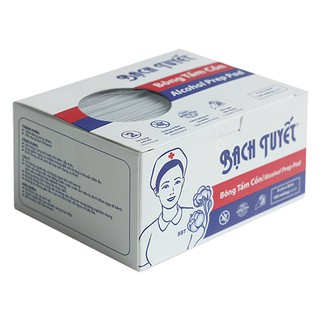 BÔNG TẨM CỒN (100 miếng/hộp) - Bông Bạch Tuyết