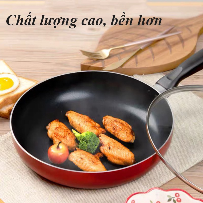 Chảo Chống Dính Hợp Kim Nhôm Chảo Chống Dính Lòng Sâu 24cm Dùng Cho Bếp Từ Bếp Gas VT160A