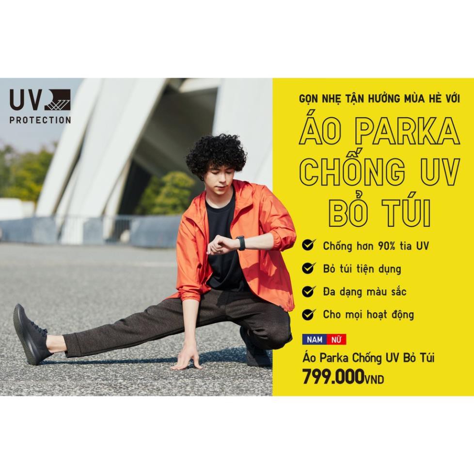 Áo khoác chống nắng nam Uniqlo 413975 vải dù Men Pocketable Parka  ྇