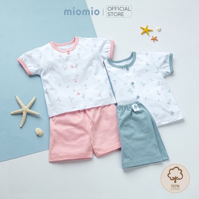Bộ Quần Áo Mùa Hè Sơ Sinh Cộc Tay, Nút Giữa MIOMIO -Hoạ Tiết Cho Bé Trai, Bé Gái (Từ 0-24 tháng),Vải Cotton
