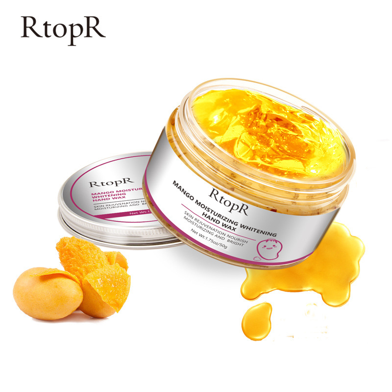 RtopR Mango Moisturizing Hand Wax Whitening Skin Hand Mask Repair Exfoliating Calluses Film Anti-Aging Hand Skin Cream 50g Mango Pêssego Creme de hidratante Nutritivo Anti-envelhecimento Cuidados com a Mão moisturizing hand cream anti aging whitening hand