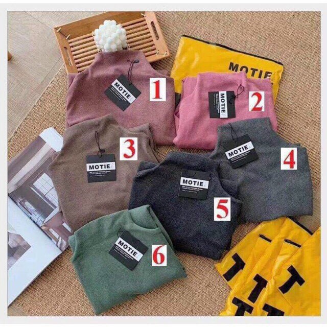 ÁO GIỮ NHIỆT MOTIE CỔ 3 PHÂN LEN MỊN SIÊU ĐẸP CHO NỮ