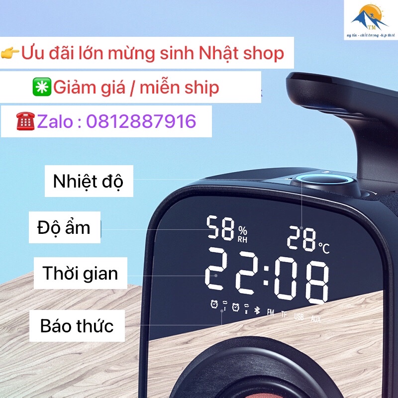 Loa Bluetooth 5.0 LED Không Dây SOAIY SH25 Bass Cực căng/ Đài FM/ Hỗ trợ thẻ TF âm thanh siêu trầm