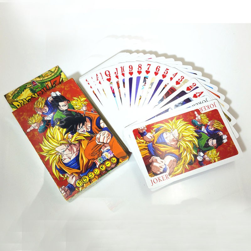 Bộ bài Tây anime dragon ball, bộ tú poker 7 viên ngọc rồng songoku songohan ca đíc 54 lá in hình anime manga dễ thương đ