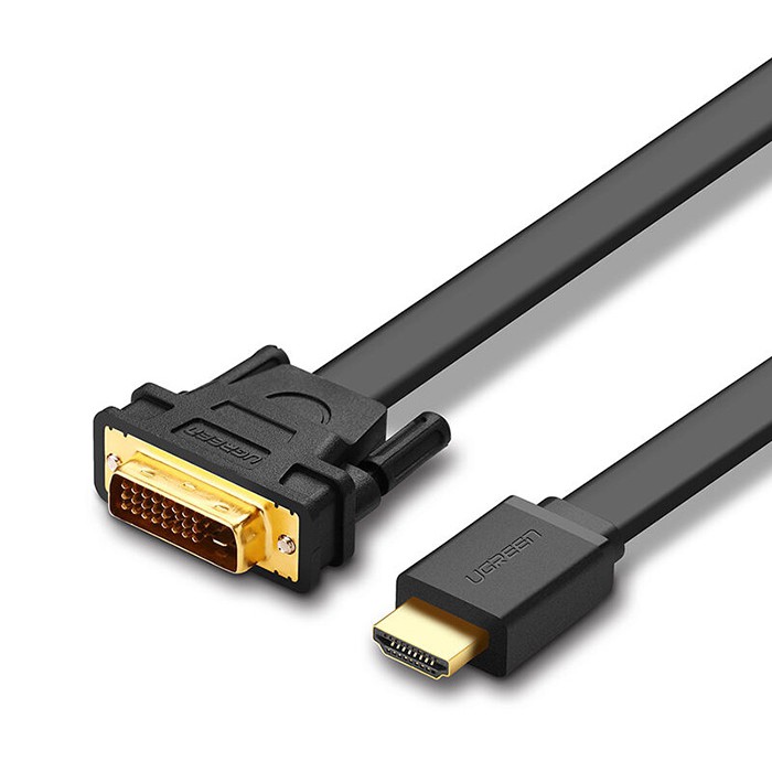 [FREESHIP 99K]_Cáp HDMI to DVI 24+1 2M UGREEN HD106 mỏng, dẹt