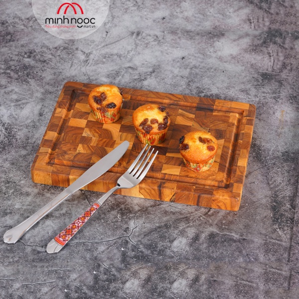 [Chính hãng] Thớt gỗ Teak Chef Studio hình chữ nhật 20x30x2,5cm - MSP 10227. Dùng cắt, thái, khay trưng bày thực phẩm.