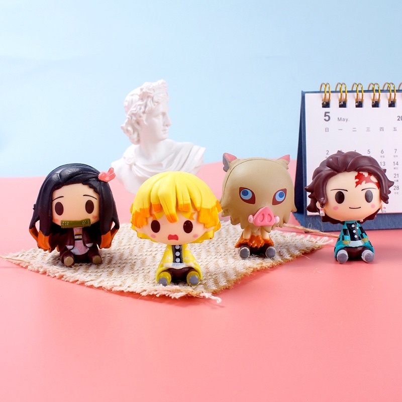 Mô hình Kimetsu No Yaiba chibi - figure thanh gươm diệt quỷ Demon Slayer chibi Tanjirou Nezuko Zenitsu Inosuke