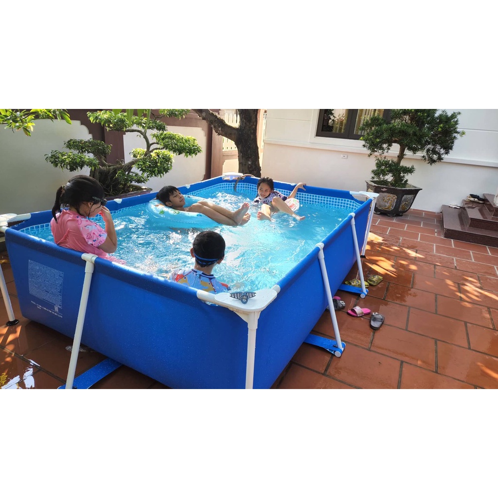 Bể bơi khung kim loại cao cấp di dộng 3m x 2m cao 75cm cho bé bể bơi di động