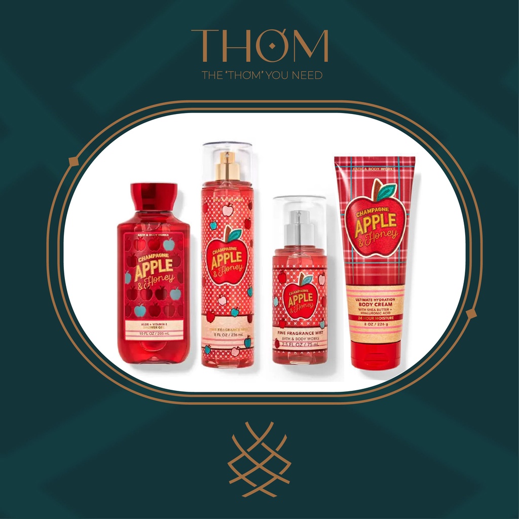 Cham.pag.ne Apple & Honey | Sản Phẩm Tắm Dưỡng Xịt Thơm Toàn Thân Bath & Body Works