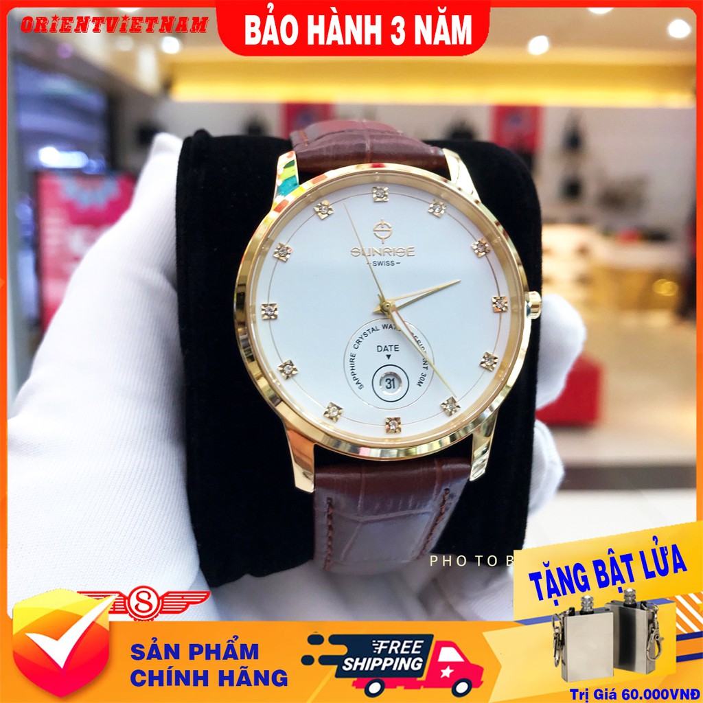 Đồng Hồ Nam Sunrise 1138SA [ Chính Hãng Full Box ] Kính Sapphire Chống Xước - Chống Nước - Dây Da Cao Cấp | BigBuy360 - bigbuy360.vn