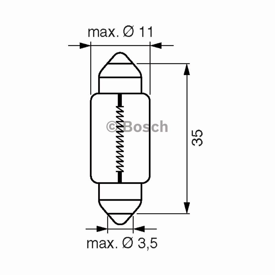 Bóng đèn trần, đèn soi biển số mã C5W Bosch xịn