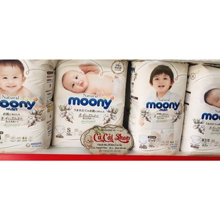 Tã/bỉm moony natural nội địa nhật bông organic dán/quần nb63/s58/m46/l38/l36/xl32