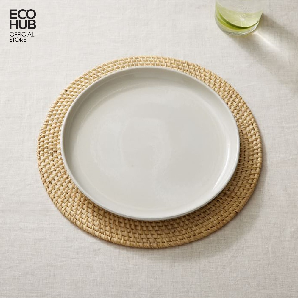 Lót đĩa ECOHUB Bằng Mây Guột bàn ăn (D35cm) Sang trọng (Artesia Natural Round Placemat) | EH014