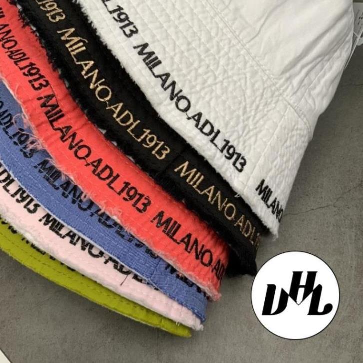 Mũ Bucket Thêu Chữ PraD MLN Phối Tua Rua Form Cụp Thời Trang Cao Cấp Xịn Nam Nữ