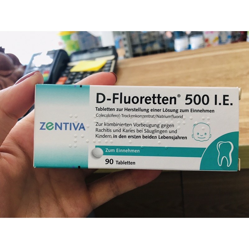 D fluoretten 500 chắc răng khoẻ xương/ ngăn ngừa sâu răng cho bé từ sơ sinh