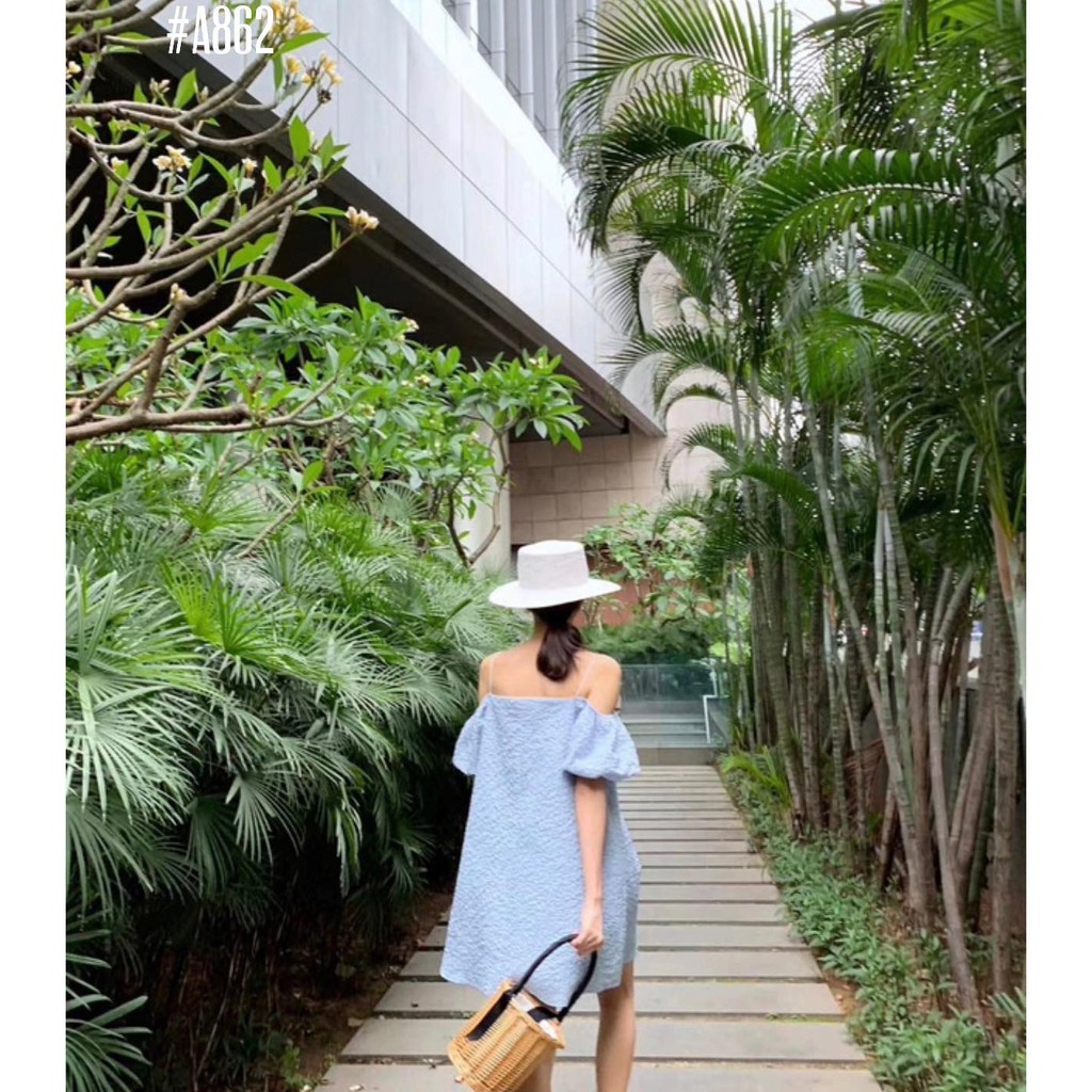 Đầm babydoll 2 dây tay phồng
