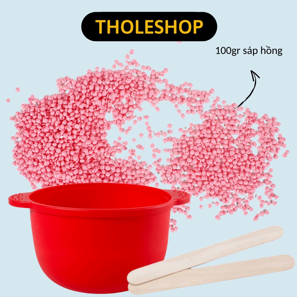 Combo Chén Silicone Nấu Sáp Wax Lông Chống Dính + 100gr Sáp Cao Cấp Tặng Kèm 5 Que Gỗ 1023