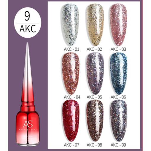 Sơn Gel AS vỏ đỏ Mã AKC ( Cam Kết Chính Hãng - làm khô sơn gel bằng máy hơ uvled )