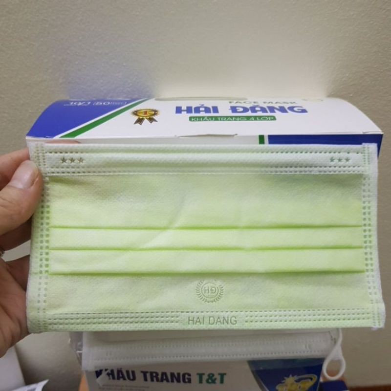 Hộp 50 Chiếc Khẩu Trang Y Tế 4 Lớp Màu Xanh Lá Đẹp | BigBuy360 - bigbuy360.vn