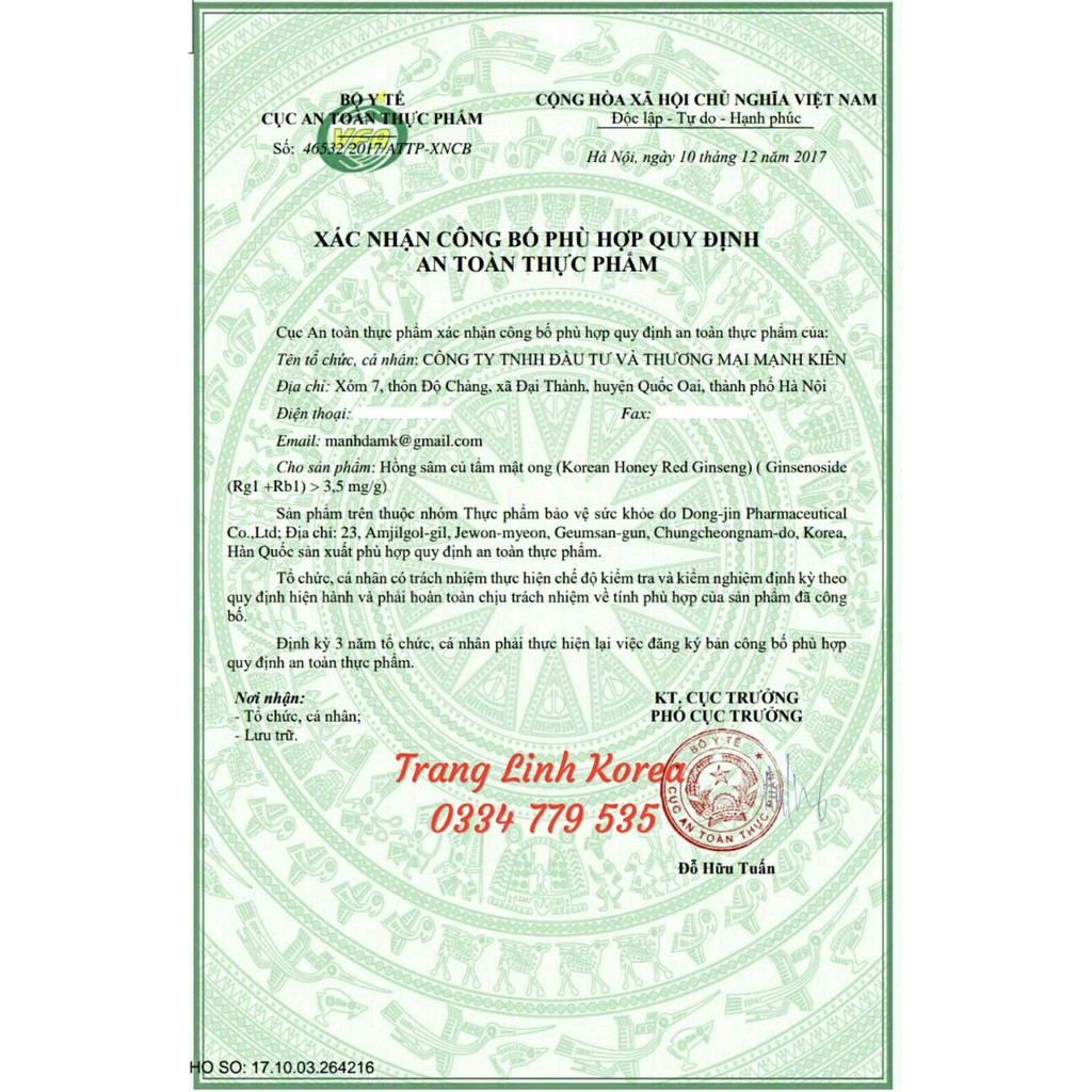 Hồng Sâm 6 Năm Tẩm Mật Ong Nguyên Chất Hàn Quốc, Hộp 10 củ | BigBuy360 - bigbuy360.vn