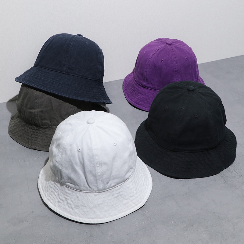 Mũ Bucket Cotton Mềm Mại Màu Trơn Thoáng Khí Phong Cách Retro