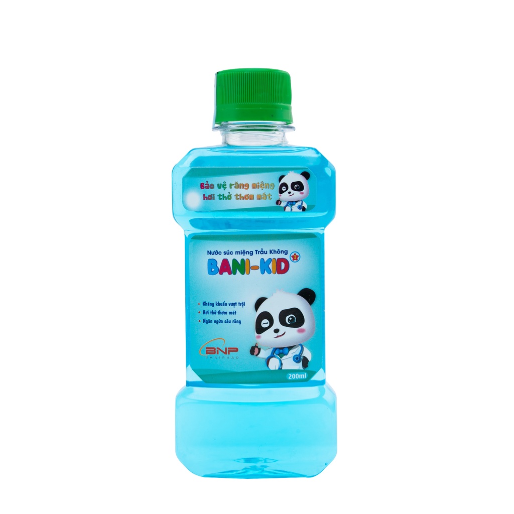 Nước súc miệng diệt khuẩn chống hôi miệng, sâu răng Trầu không cho bé Bani-Kid 350ml