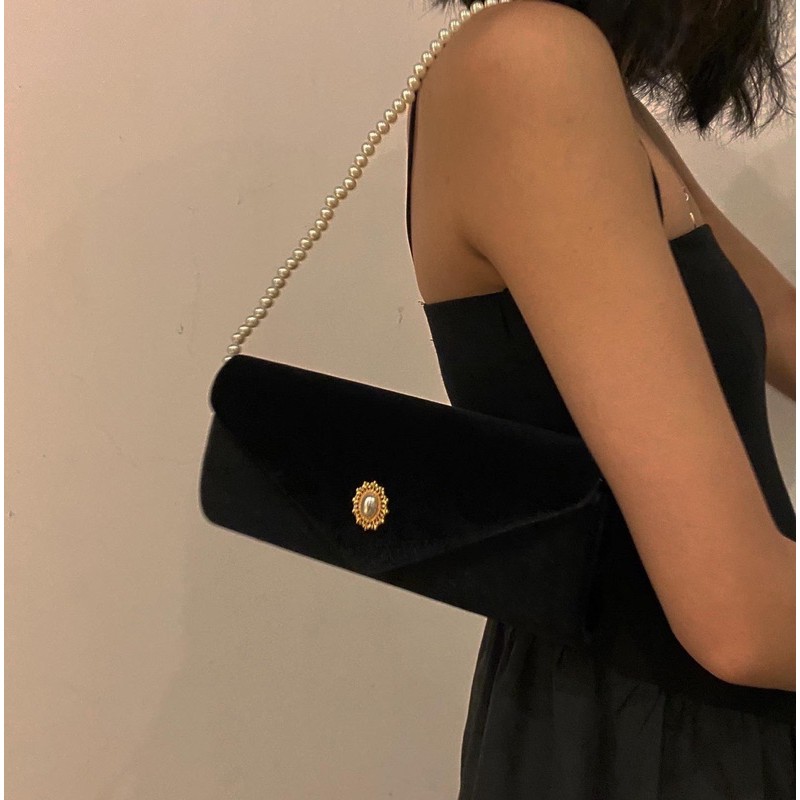 The Calypso - Clutch nhung hạt trai vintage đi kèm 2 loại quai