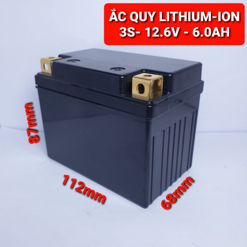 Achun.vn - ẮC QUY LITHIUM-ION  3S- 12.6V- 6.0AH(9 viên 18650) - Khởi động xe máy