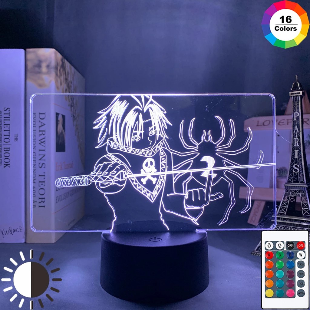 Đèn Ngủ Led Hunter X Hunter Feitan Đèn Cho Trẻ Em Trang Trí Phòng Ngủ Đèn Ngủ HXH Acrylic 3d Ánh Sán