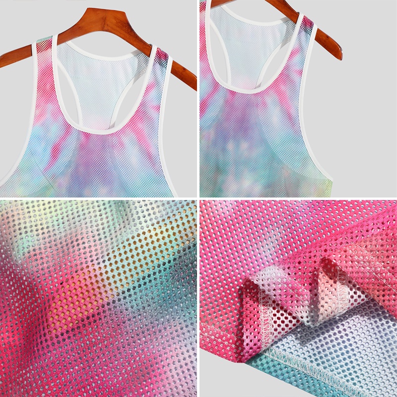 Áo Ba Lỗ Lưới Màu Gradient Cho Nam