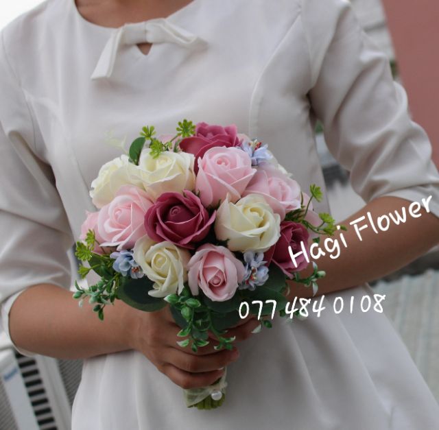 SALE Hoa cưới hoa sáp thơm hàng sẵn