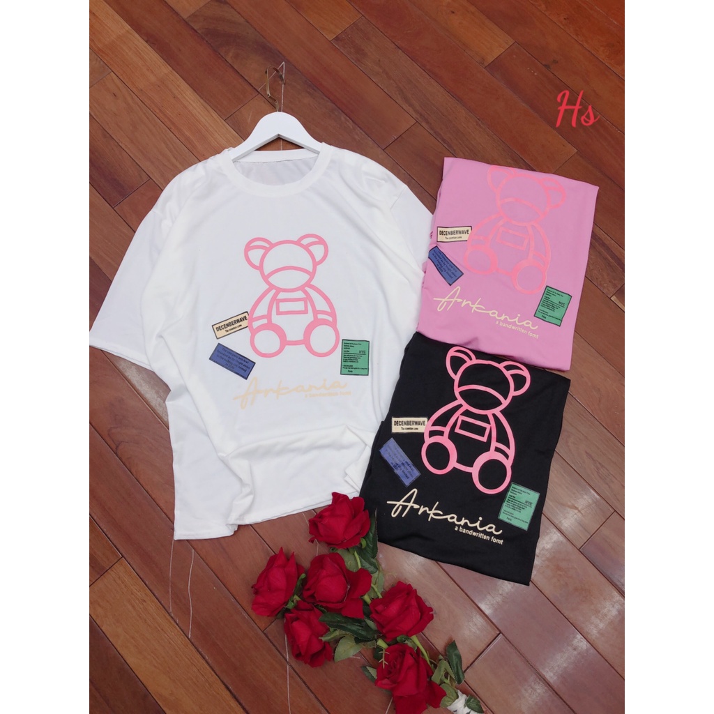 [ GIÁ RẺ VÔ ĐỊCH ]  Áo Phông Unisex Gấu  Áo Nữ Cộc Tay Dáng Rộng In Hình