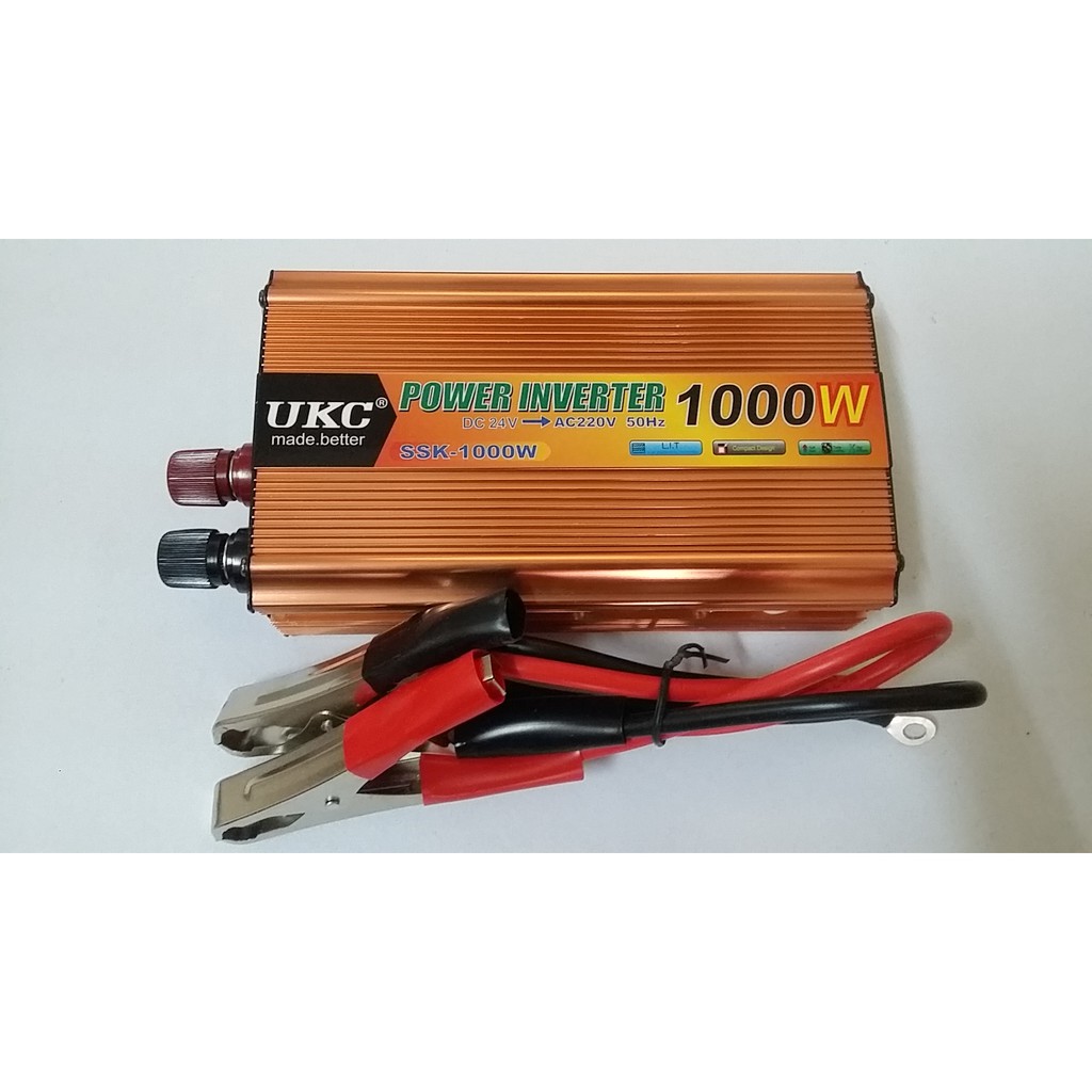 Inverter 12V kích điện đổi điện 1000W modified sine 24V, 48V, 60V lên 220V