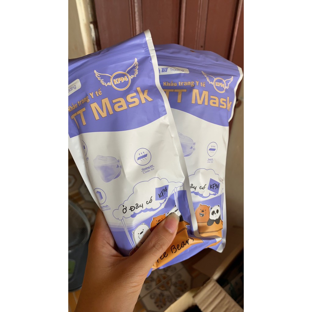 Khẩu trang y tế trẻ em 4D-KF94 4 lớp kháng khuẩn chính hãng TT Mask 1 túi 10 chiếc