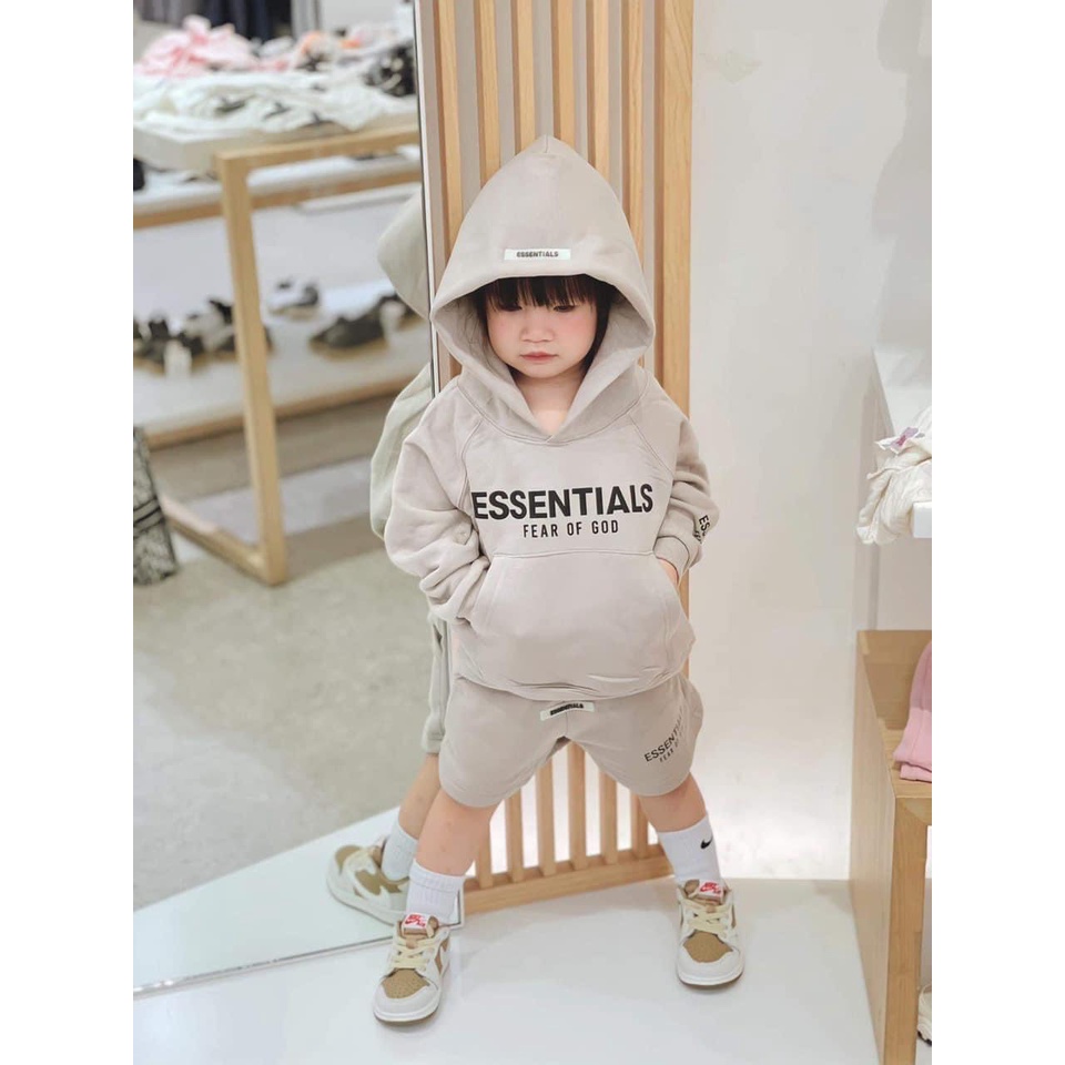 BỘ NỈ MŨ ESS DÀI TAY QUẦN ĐÙI CHO BÉ