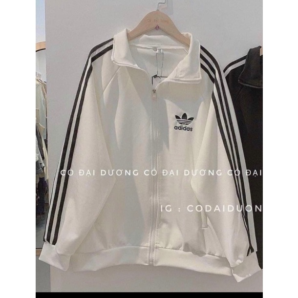 Áo khoác nỉ viền tay Da.s from thụng unisex,Áo khoác nỉ thêu logo Dáng rộng Ulzzang