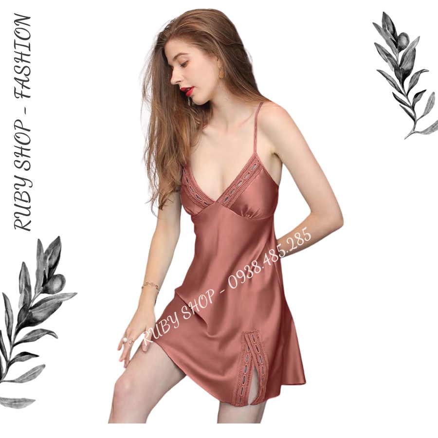 Đầm Ngủ Lụa Satin Cao Cấp Thương Hiệu Ruby shop V29 - Hàng Cao Cấp