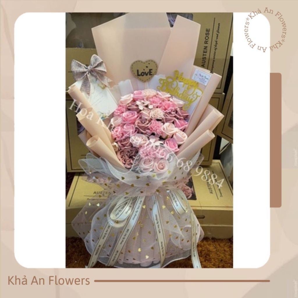 Bó hoa Sáp mix cao cấp. Bền vĩnh cửu. KT 45 x 70cm