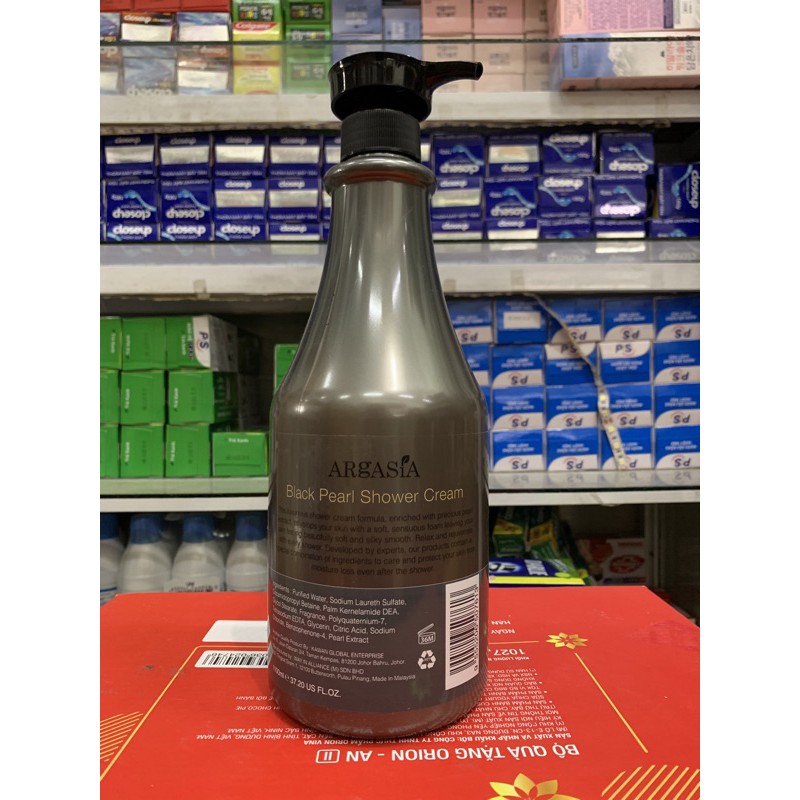 Sữa tắm tinh chất ngọc trai đen Argasia Black Pearl Shower Cream 1100m(Mầu đen) | BigBuy360 - bigbuy360.vn