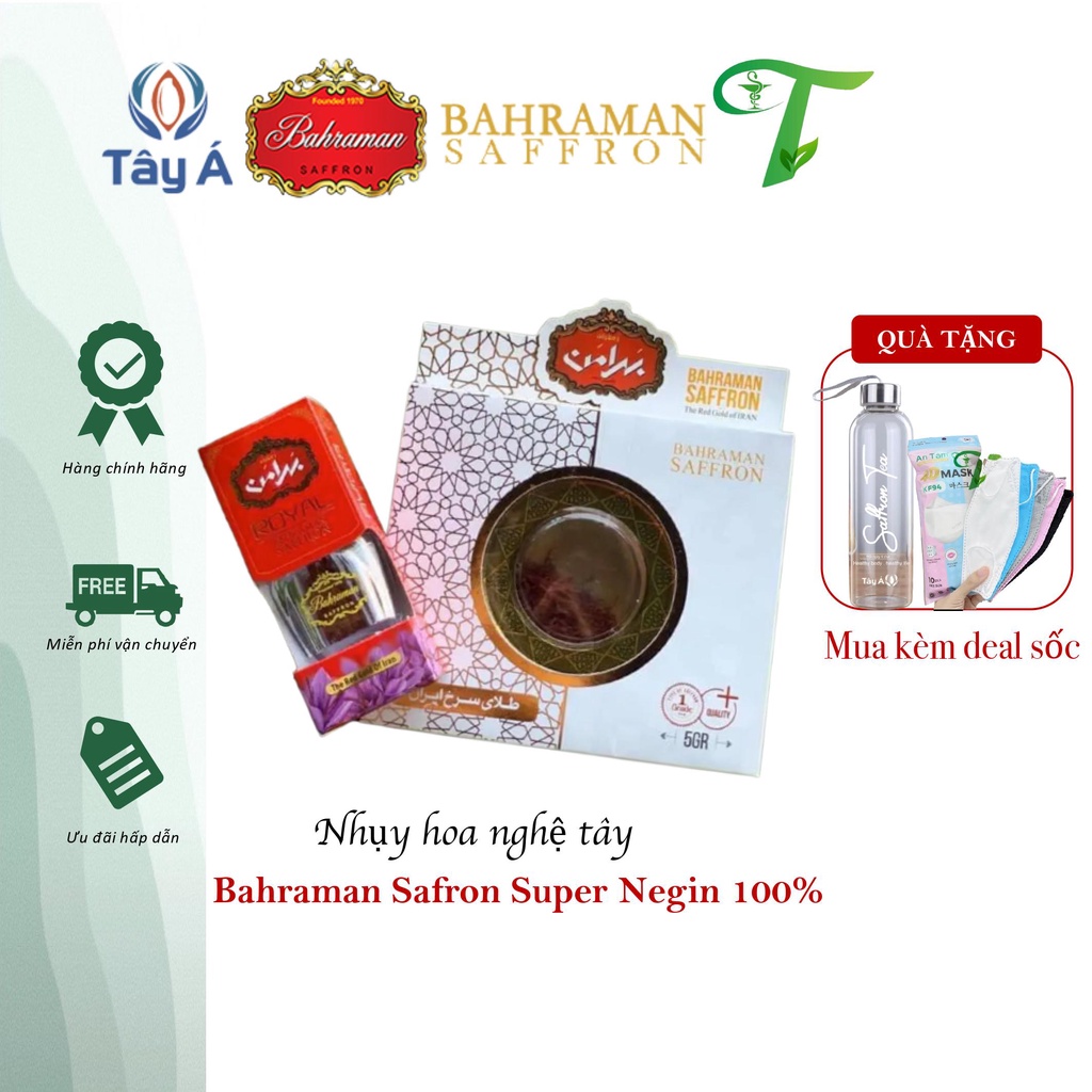 Saffron Bahraman Nhụy Hoa Nghệ Tây Công Ty Tây Á Loại Cao Cấp Super Negin